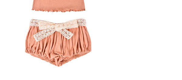 Lace Bow Shorts - Rose Veil