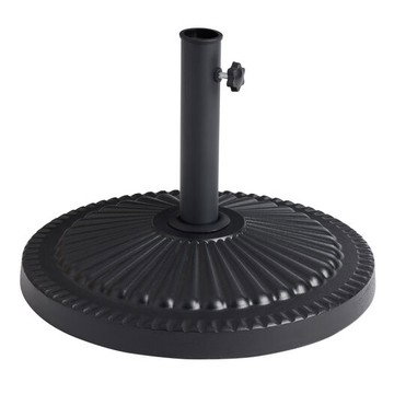 Round Black Concrete Fluted Umbrella Stand