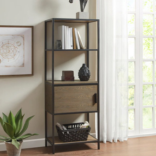 Darley 3-Shelf Bookcase with Storage Cabinet