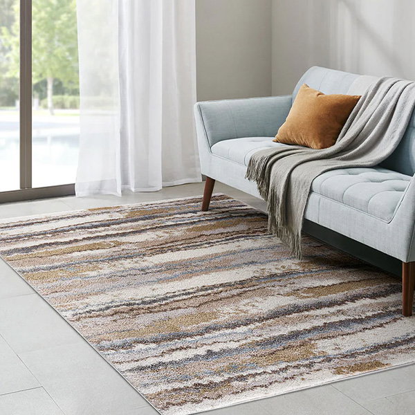 Riley Watercolor Abstract Stripe Woven Area Rug