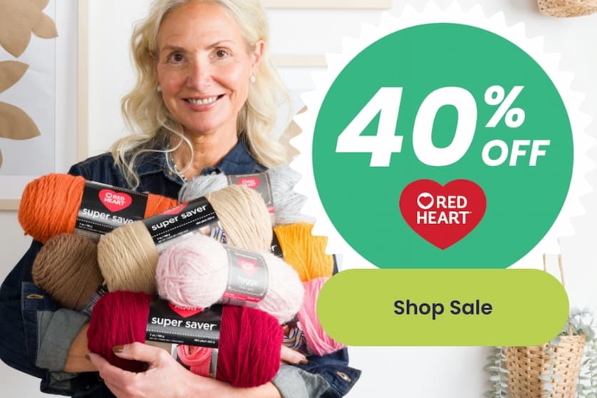 Save 40% Off All Red Heart Yarns