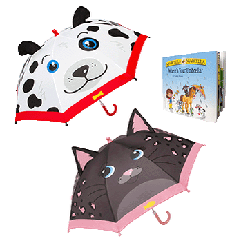 Marcella Marcella Kids' Umbrella and Storybook 3pc Set