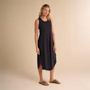 Natural Reflections Slub Knit Midi Dress - Moonless Night