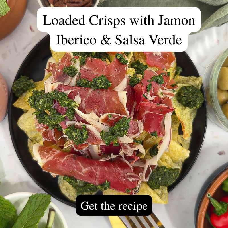 Loaded Crisps with Jamon Iberico & Salsa Verde