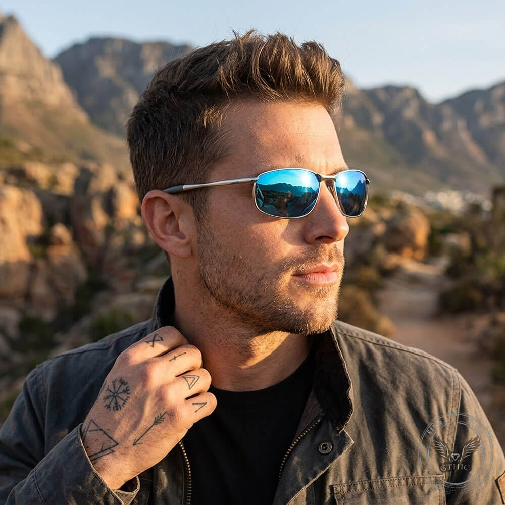 Image of Street Fashion UV-Proof Polarized Square-Frame Sunglasses