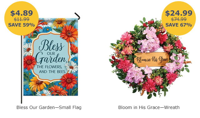 God Bless Our Garden Flag | Bloom in His Grace Wreath