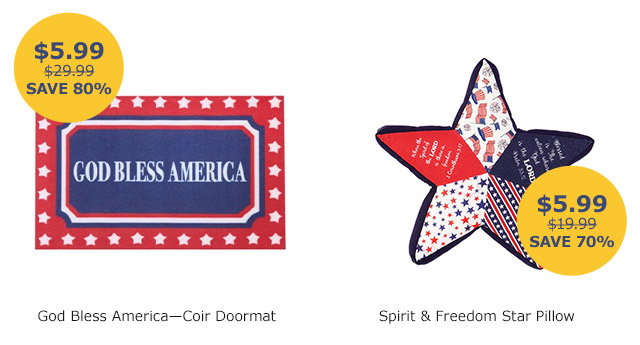 God Bless America Doormat | Spirit and Freedom Star Pillow