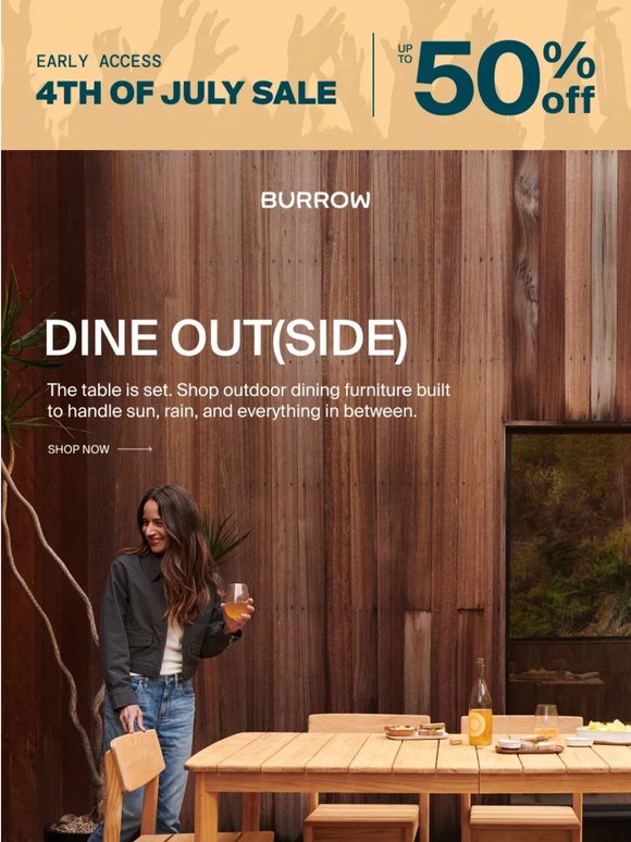 Dine outside and up to 50% off