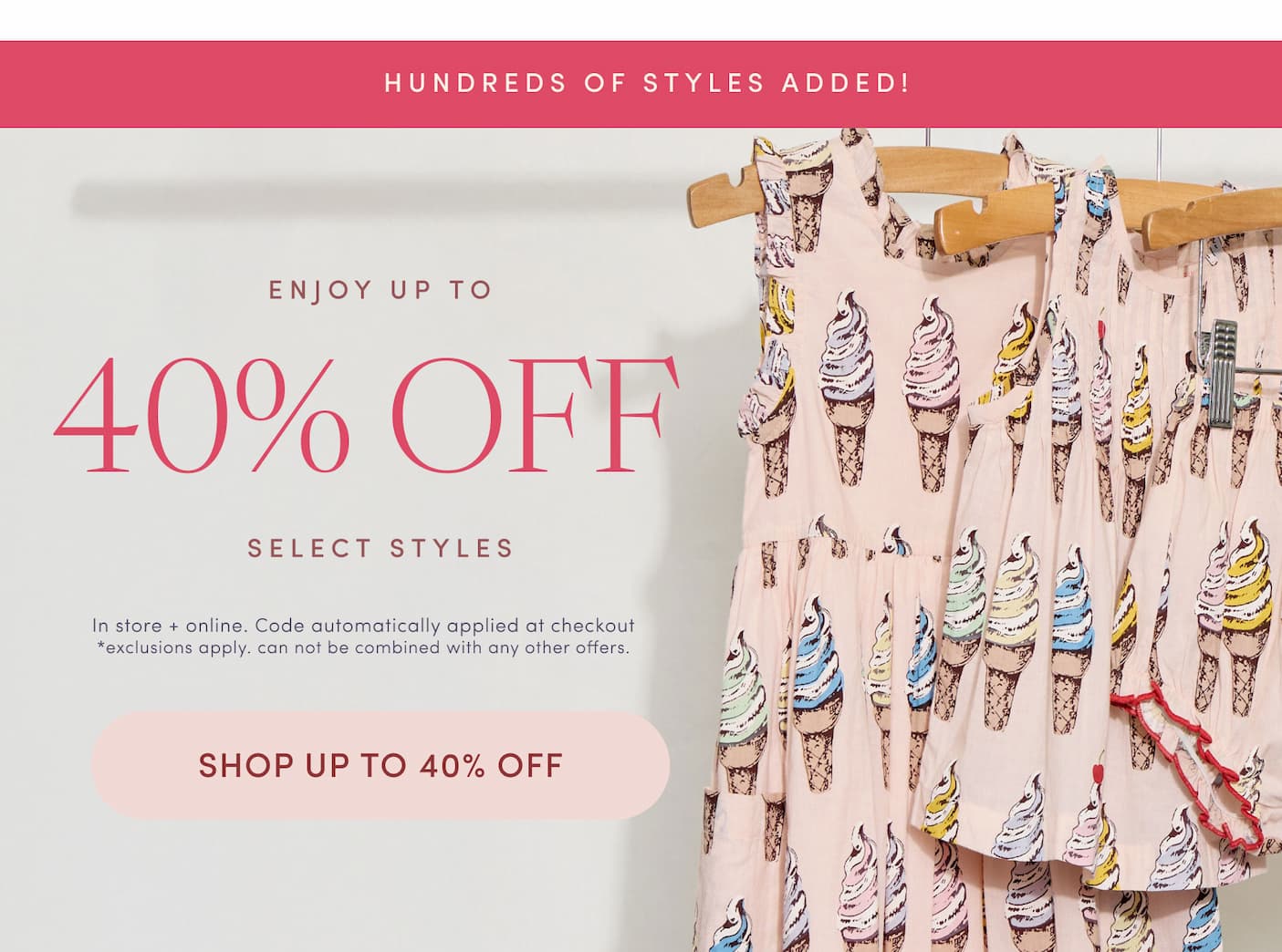 Shop up to 40% off!