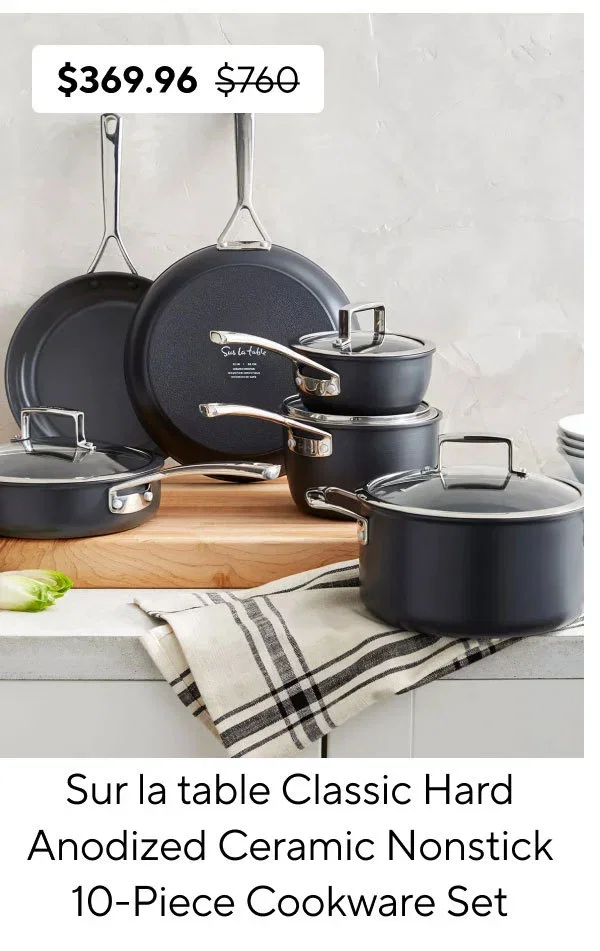 Sur La Table Classic Hard Anodized Ceramic Nonstick 10-Piece Cookware Set