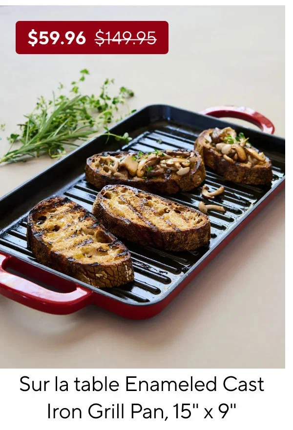 Sur La Table Enameled Cast Iron Grill Pan, 15