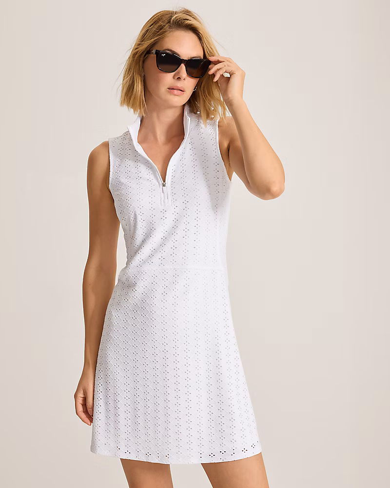 Image of Abby Eyelet Half-Zip IslandZone Dress