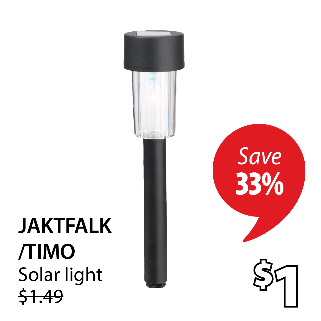 JAKTFALK/TIMO Solar light | Save 33%