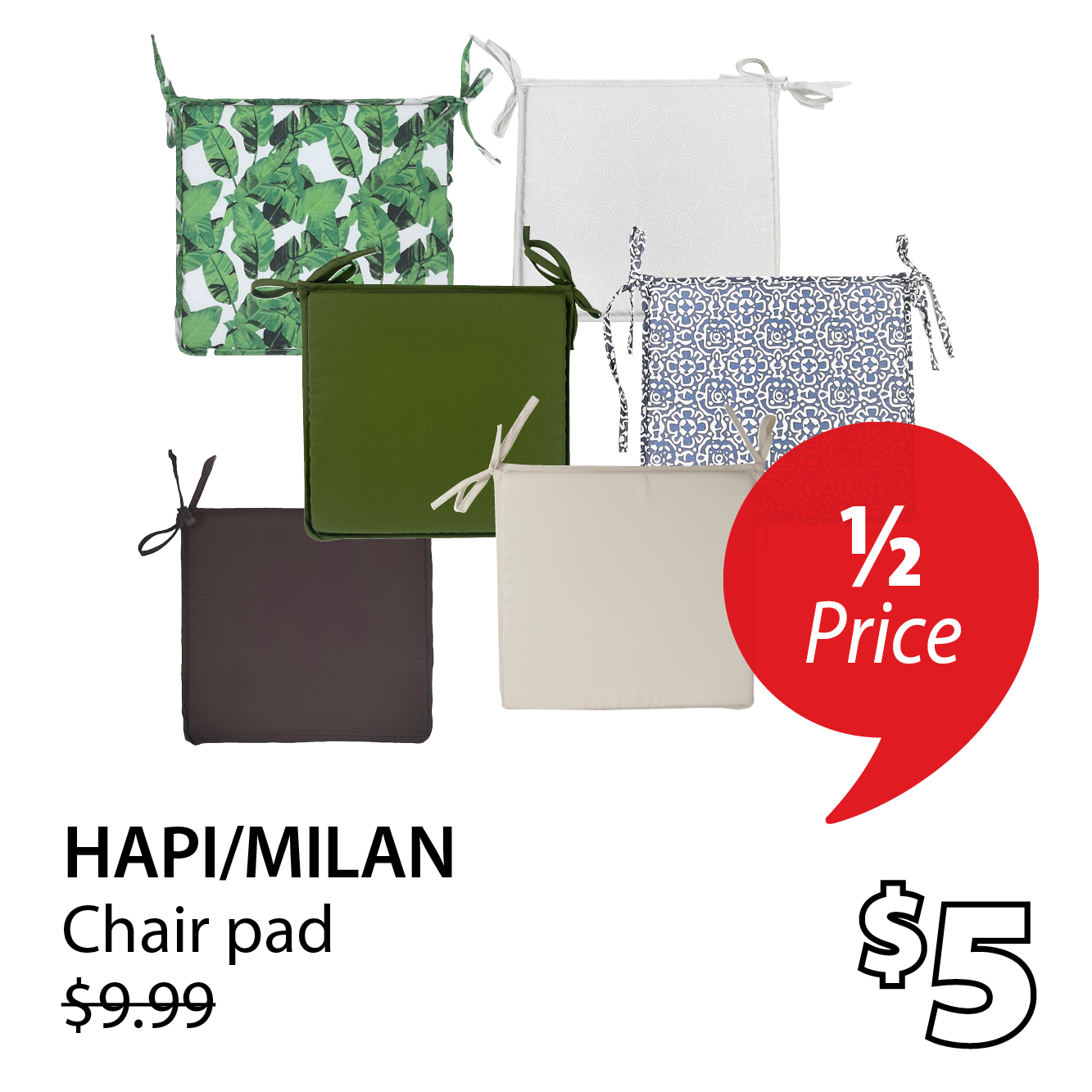 HAPI/MILAN Chair pad | 1/2 Price