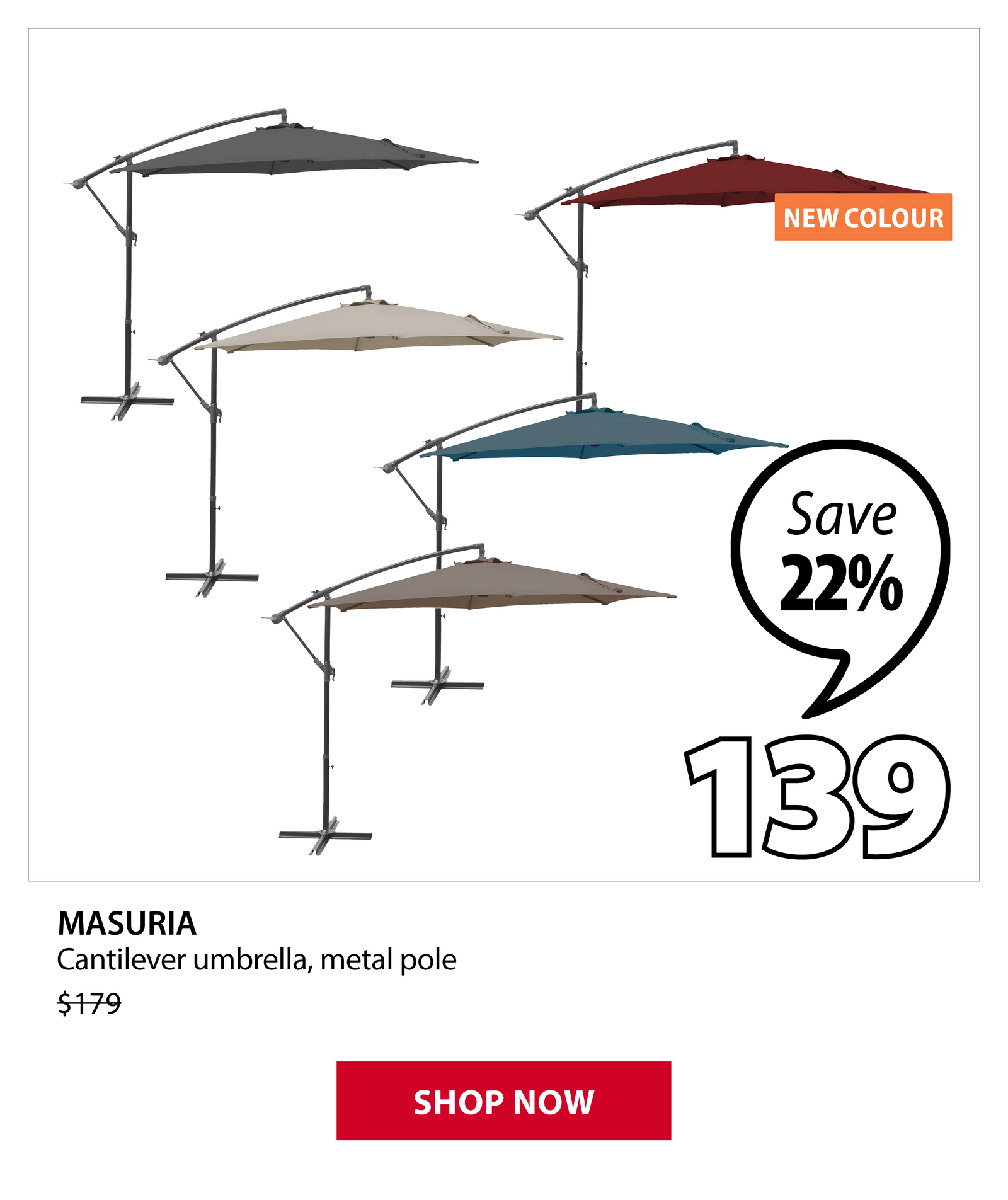 MASURIA Cantilever umbrella | Save 22%
