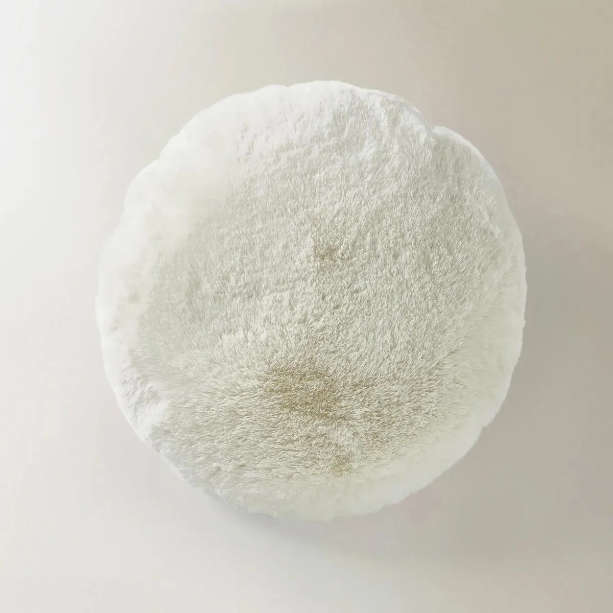 Image of Shay Faux Fur Round Pillow 18" - Ivory