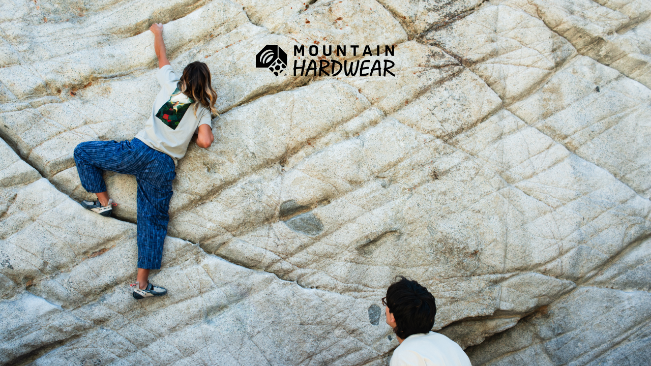 A women bouldering