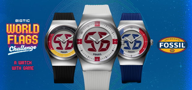 Fossil Big Tic World Flag Watches