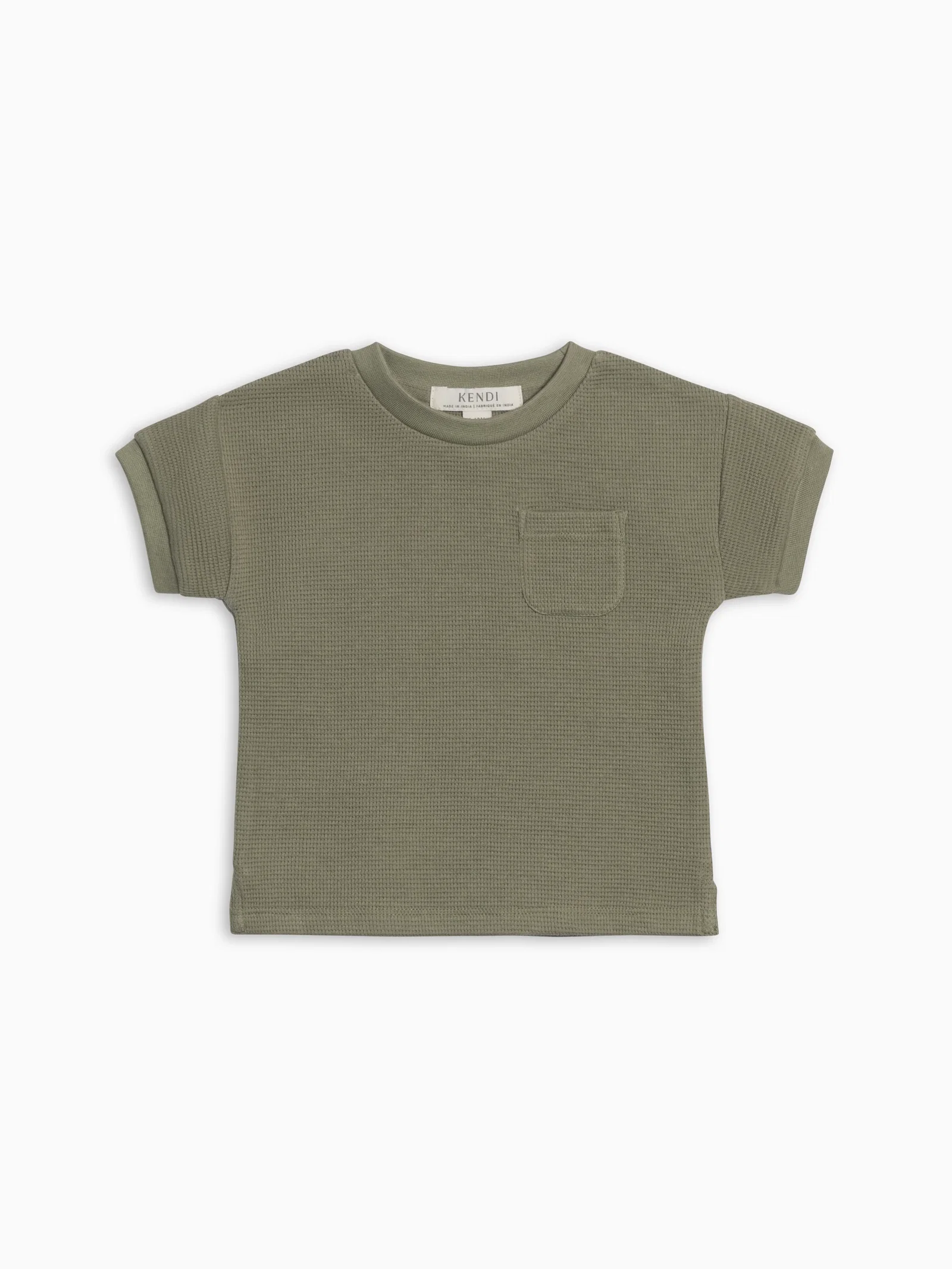 Image of Bailey Waffle Pocket Tee - Fern