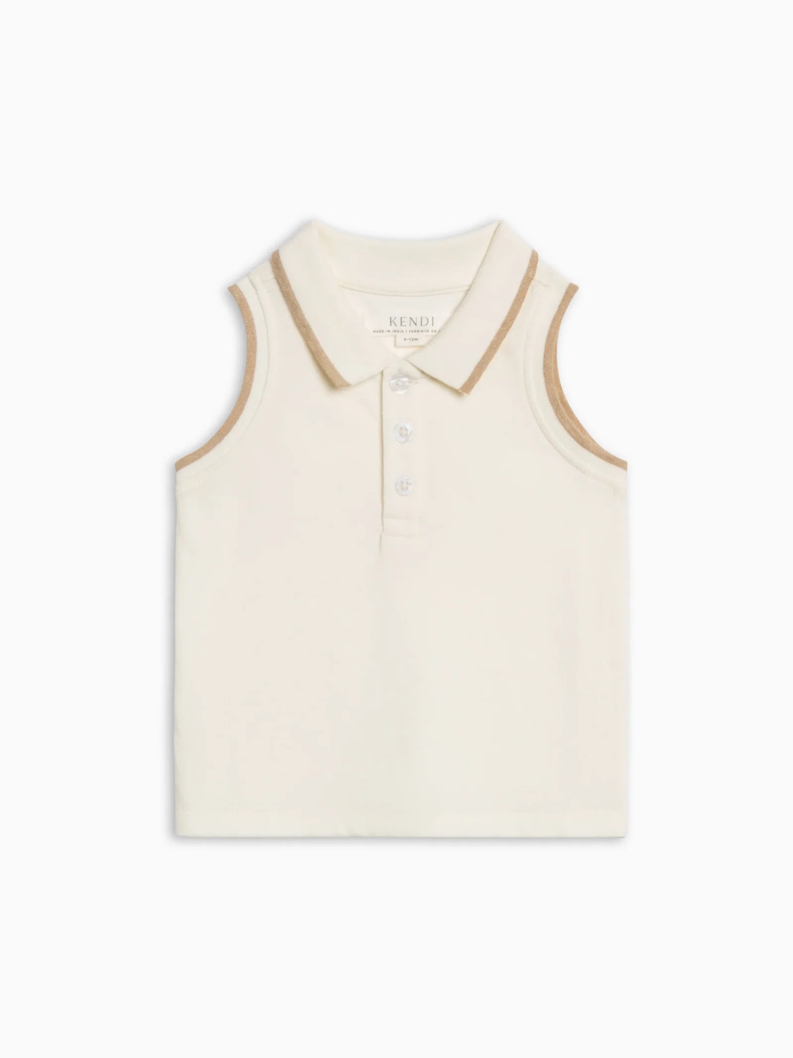 Image of Annika Piqué Polo Tank - Coconut