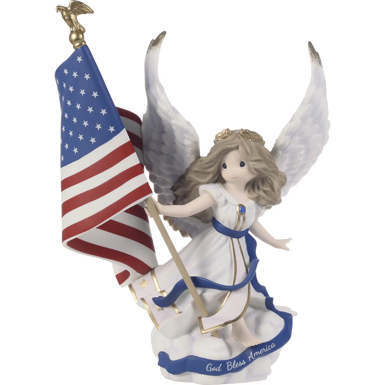 Image of God Bless America Angel Figurine