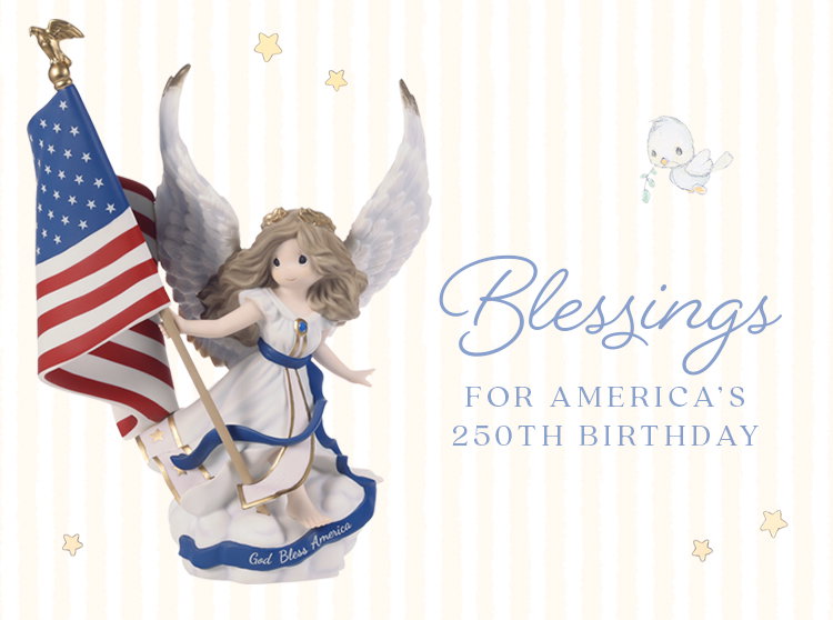 God Bless America Angel Figurine