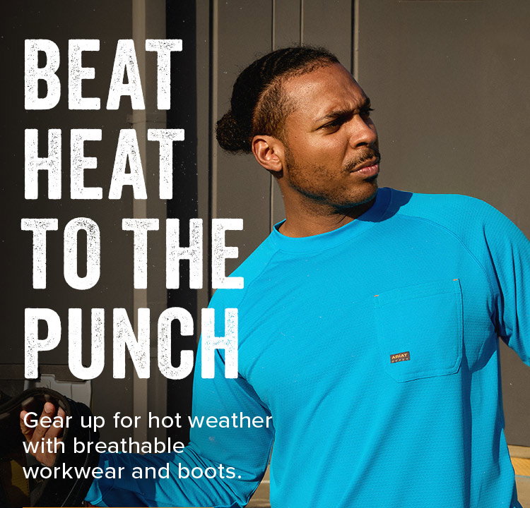 Beat the heat to the punch. Gear up for hot weather with breathable workwear and boots.
