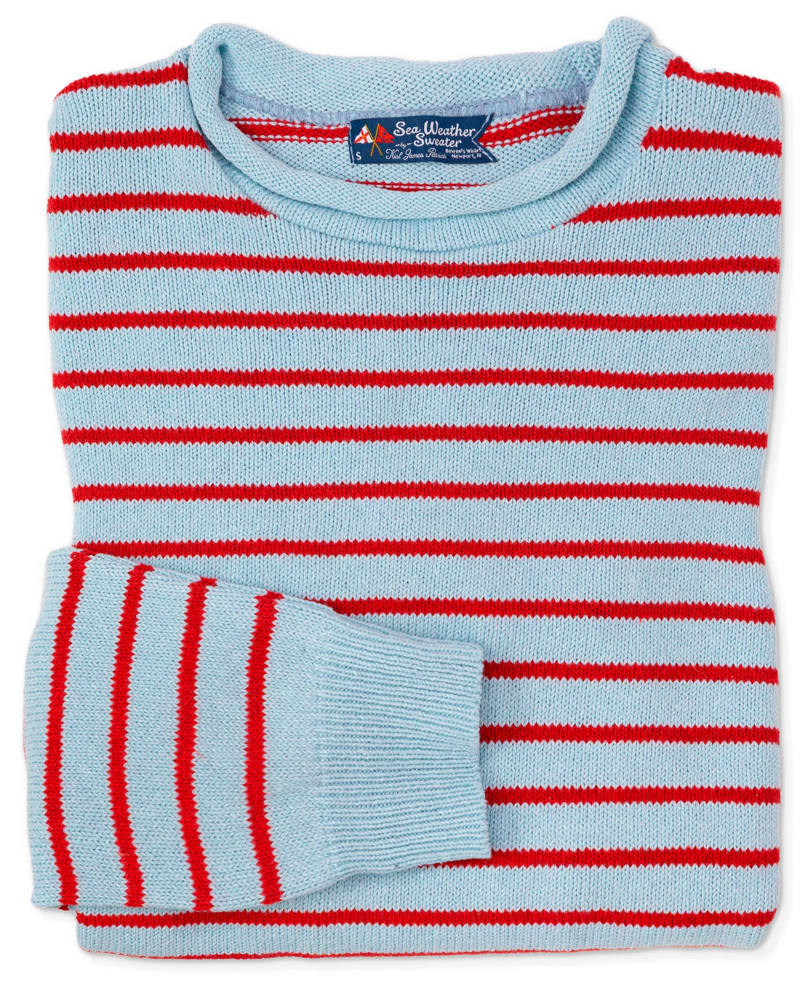 Image of Blue Buoy Stripe Rollneck Sweater
