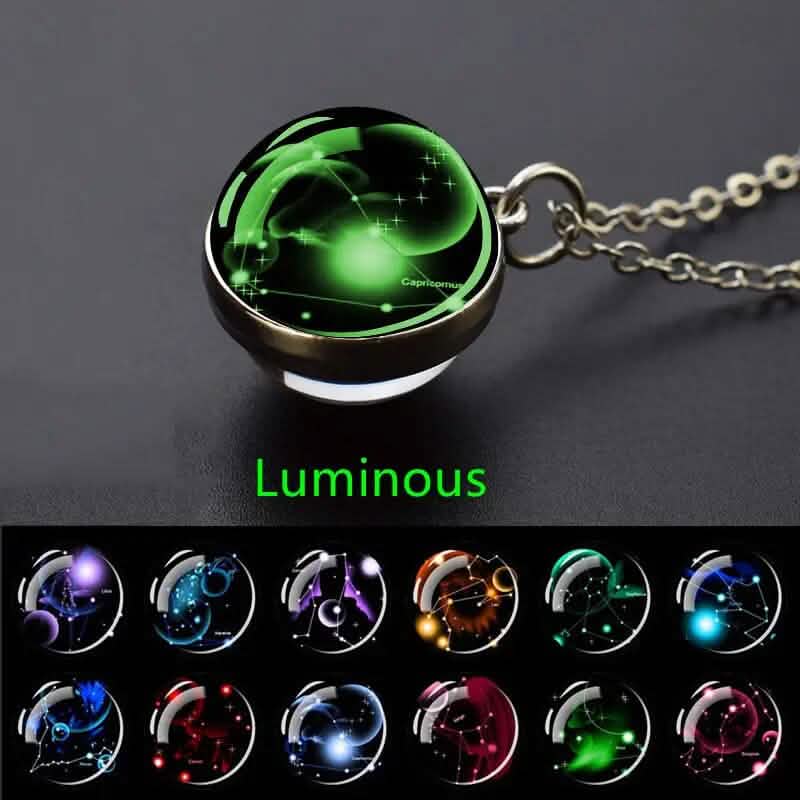 Image of Glow-in-the-Dark Zodiac Pendant Necklace