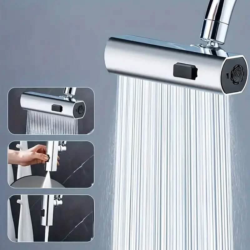 Image of 3-Mode Leakproof Sink Faucet Adapter - Durable Copper Construction for Kitchen and Bathroom