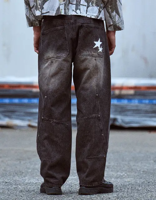 Static Supply Studded Baggy Fit Jeans