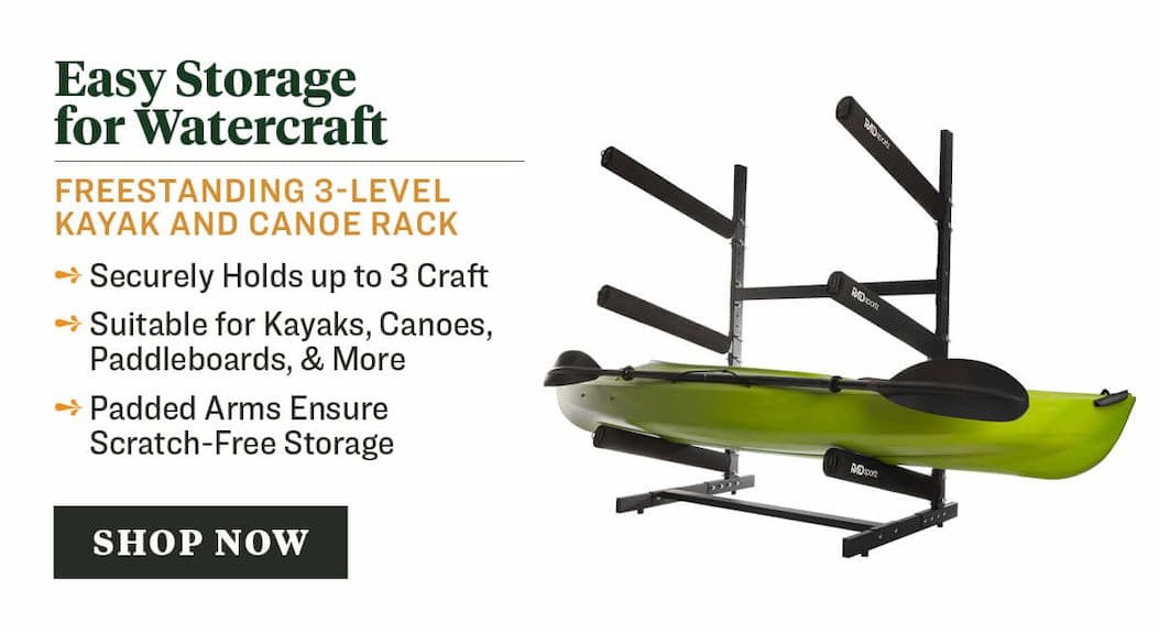 Freestanding Outdoor 3-Level Kayak and Canoe Rack