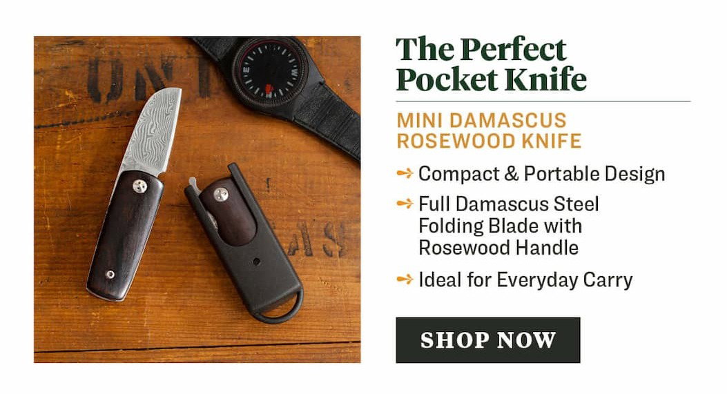 Mini Damascus Rosewood Knife