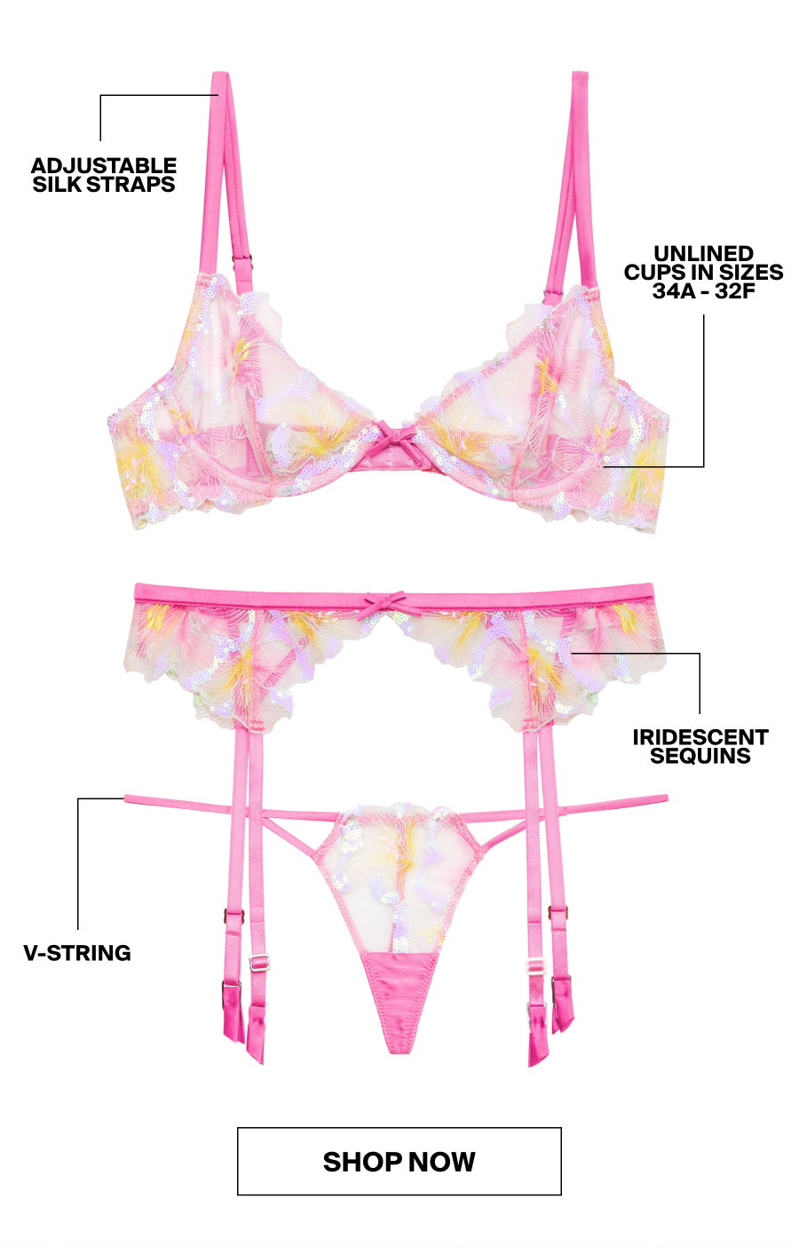 Sequin Hibiscus Lingerie