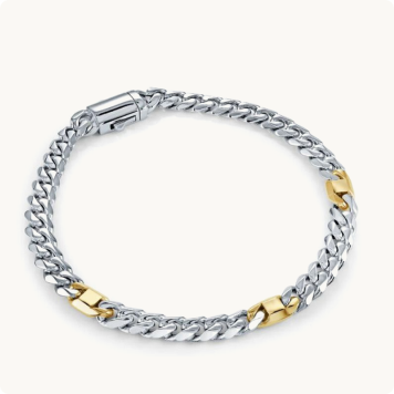 Curb Chain Bracelet 8" in Gold Plated Stainless Steel (6mm)