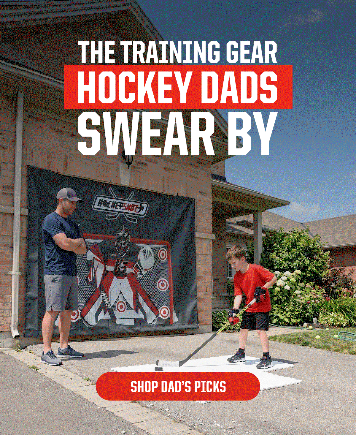 Headline: The Training Gear Hockey Dads Swear By. CTA: Shop Dad's Picks