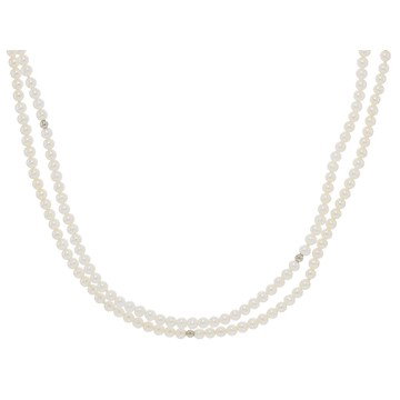 White Cultured Freshwater Pearl Sterling Silver 64\" Endless Strand Necklace