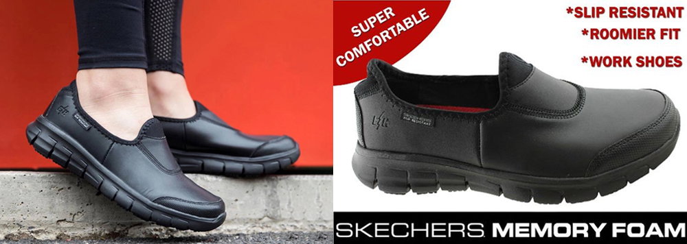 Skechers Womens Sure Track Slip Resistant Comfort Leather Work Shoes