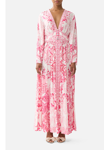 KIMONO SLEEVE DRESS WITH SHIRRING DETAIL | LIVIN LA VIDA ROSA