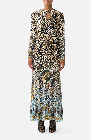 GATHERED JERSEY LONG DRESS | FIESTA SIESTA REPEAT