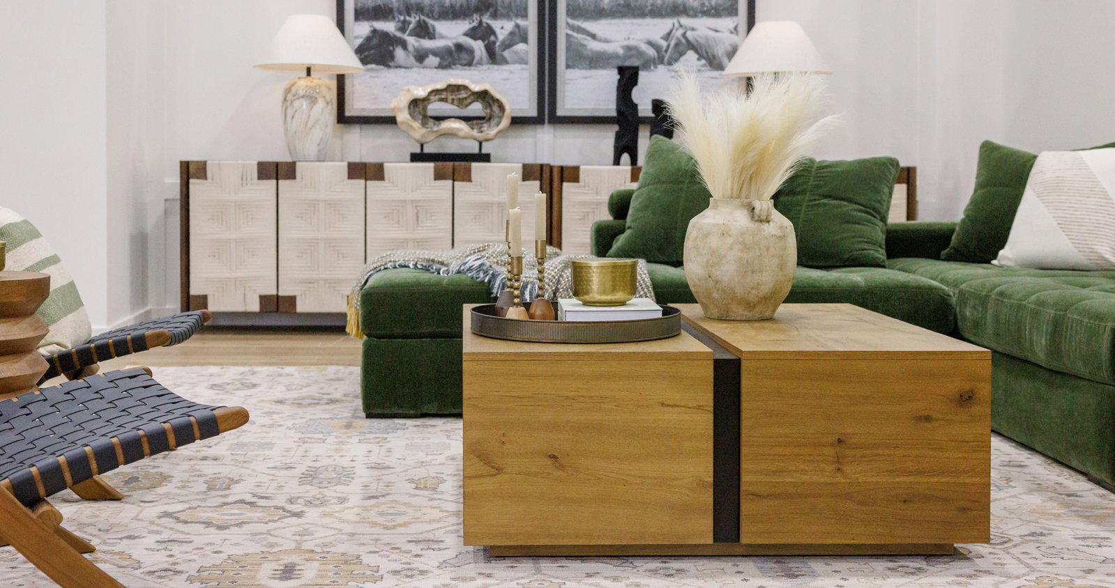 Noah Moss Green Sectional 