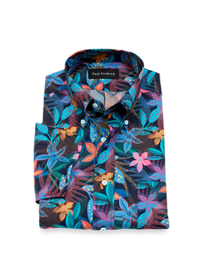 Non-Iron Cotton Botanical Dress Shirt - Multi-Classic Fit / 16.5