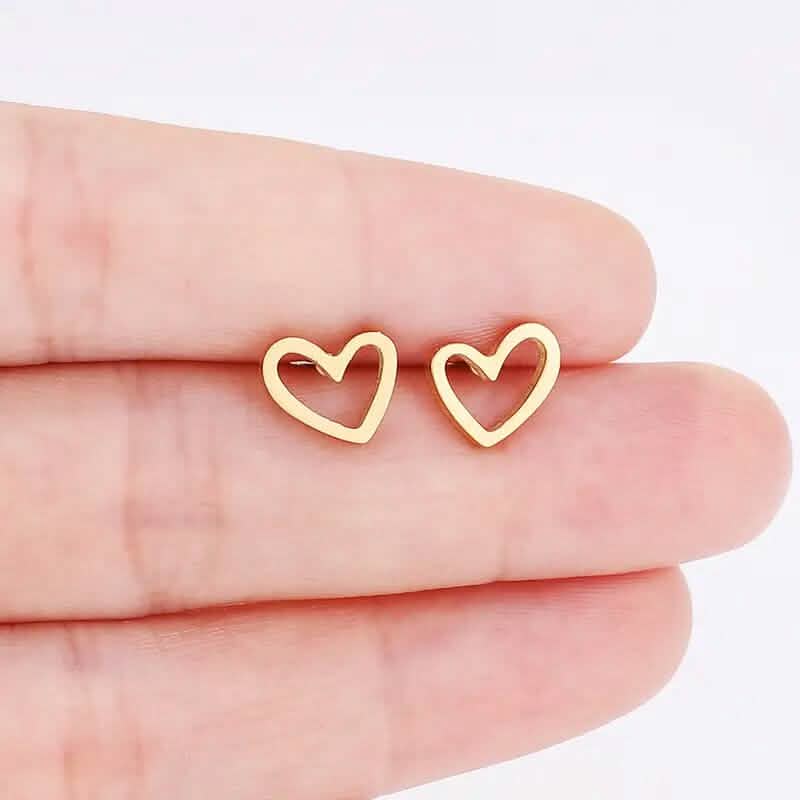 Image of Love Stud Alloy Heart Earrings