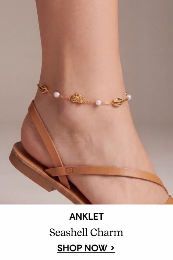 Shop Seashell & Pearl Inline Charm Anklet