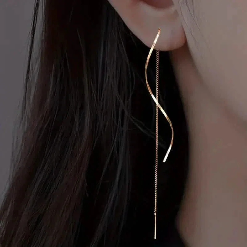 Image of Drop Earrings Golden S Design