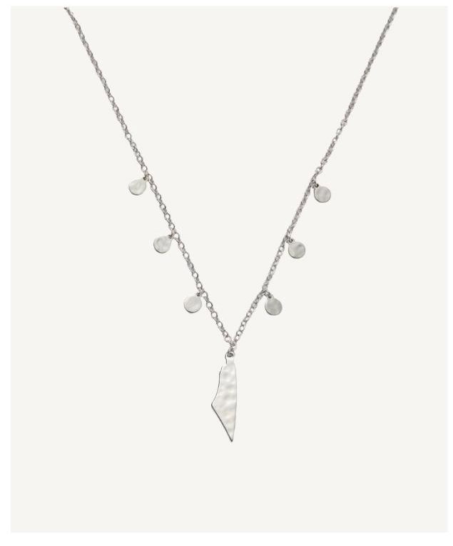 Demi Fine Map of Palestine Necklace Silver