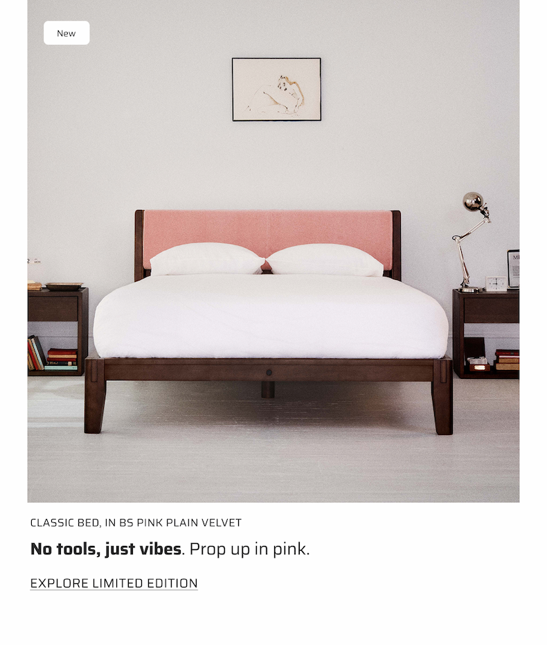 No tools, just vibes. Prop up in pink