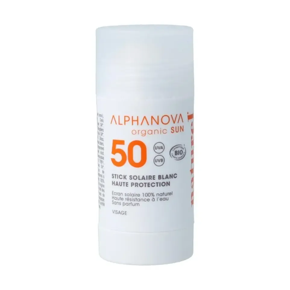Image of Alphanova Sun stick SPF50 blanc biologisch 17 ml