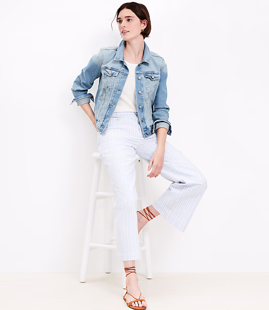 Denim Trucker Jacket in Light Mid Indigo Wash