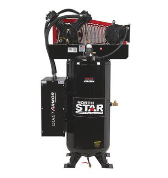 NorthStar Air Compressor with Quiet Armor, 60 Gal., 5 HP, 19 CFM @ 90 PSI, 150 Max. PSI, 230V, Single Phase